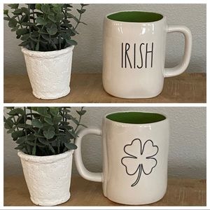 Rae Dunn IRISH shamrock dual sided mug